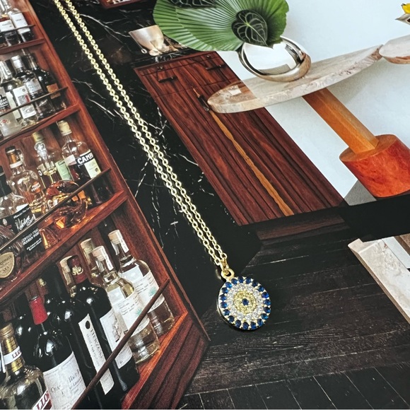 14K Gold Protective Eye Necklace - Picture 2 of 4